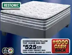 Lewis Restonic connoisseur pillow top 152cm bed set offer