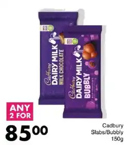Save Cadbury Slabs/ Bubbly offer