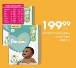 Save Pampers Active Baby Jumbo Pack Diapers offer
