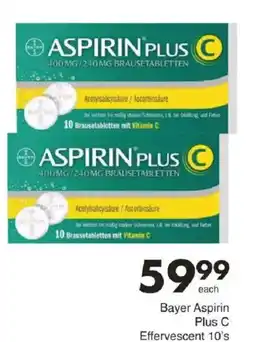 Save Bayer Aspirin Plus C Effervescent offer