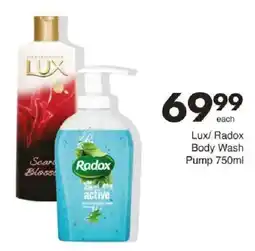 Save Lux/ Radox Body Wash Pump offer