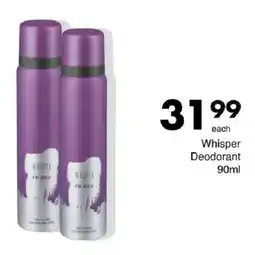 Save Whisper Deodorant offer