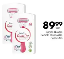 Save Schick Quattro Female Disposable Razors offer