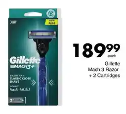 Save Gillette Mach 3 Razor + 2 Cartridges offer
