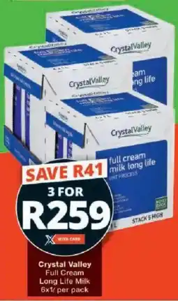 Checkers Crystal Valley Full Cream Long Life Milk offer