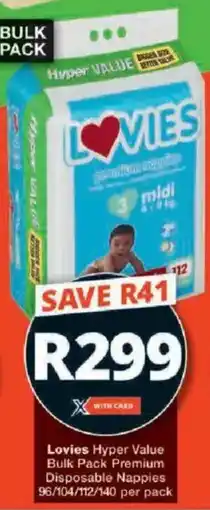 Checkers Lovies Hyper Value Bulk Pack Premium Disposable Nappies offer