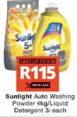 Checkers Sunlight Auto Washing Powder/ Liquid Detergent offer