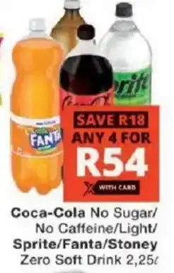Checkers Coca-Cola No Sugar/ No Caffeine/ Light/ Sprite/ Fanta/ Stoney Zero Soft Drink offer