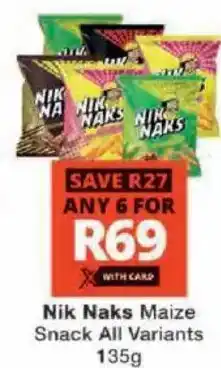 Checkers Nik Naks Maize Snack All Variants offer
