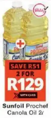 Checkers Sunfoil Prochef Canola Oil offer