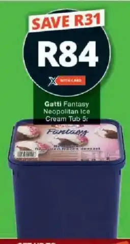 Checkers Gatti Fantasy Neopolitan Ice Cream Tub offer