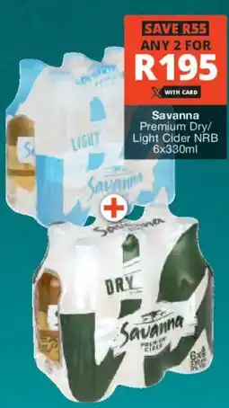 Checkers Liquor Shop Savanna Premium Dry/ Light Cider NRB offer