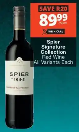 Checkers Liquor Shop Spier Signature Collection Red Wine All Variants offer
