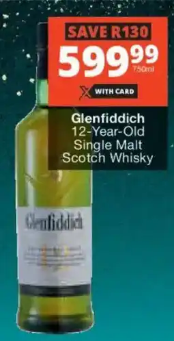 Checkers Liquor Shop Glenfiddich 12-Year-Old Single Malt Scotch Whisky offer