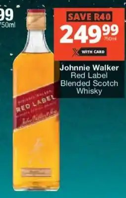 Checkers Liquor Shop Johnnie Walker Red Label Blended Scotch Whisky offer