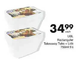 Save UBL Rectangular Takeaway Tubs + Lids offer