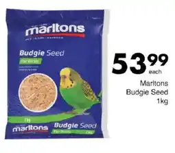 Save Marltons Budgie Seed offer