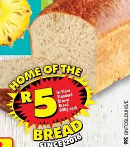 Shoprite IN-STORE STANDARD BROWN BREAD 600g offer