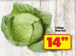 Shoprite CABBAGE HEAD each offer