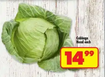 Shoprite CABBAGE HEAD each offer