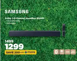 HiFi Corp Samsung Dolby 2.0 Channel Soundbar B400F offer