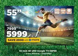 HiFi Corp 55-Inch 4K UHD Google TV-55P6K offer
