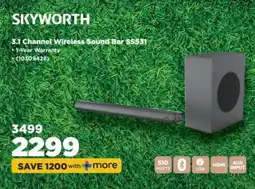 HiFi Corp SKYWORTH 3.1 Channel Wireless Sound Bar SS531 offer