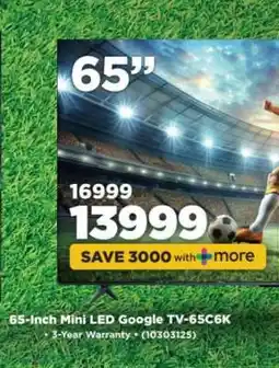 HiFi Corp 65-Inch Mini LED Google TV-65C6K offer