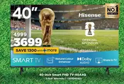 HiFi Corp Hisense 40-Inch Smart FHD TV-40A4G offer