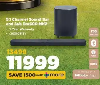 HiFi Corp 5.1 Channel Sound Bar and Sub Bar500 MK2 offer