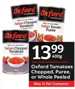 Oxford Freshmarket Oxford Tomatoes Chopped, Puree, or Whole Peeled offer