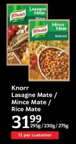 Oxford Freshmarket Knorr Lasagne Mate/ Mince Mate/ Rice Mate offer