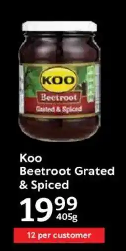 Oxford Freshmarket Koo Beetroot Grated & Spiced offer