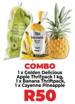 Food Lover's Market Golden Delicious Apple Thrifpack, Banana Thriftpack and Cayenne Pineapple offer