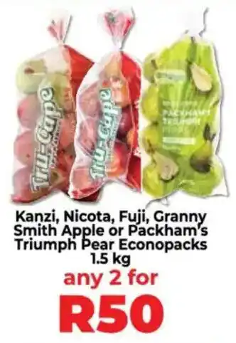 Kanzi, Nicota, Fuji, Granny Smith Apple or Packham's Triumph Pear Econopacks