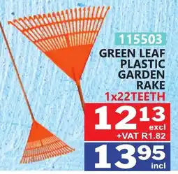 Arrow Cash And Carry Green leaf plastic garden rake offer