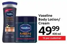 Oxford Freshmarket Vaseline Body Lotion/ Cream offer