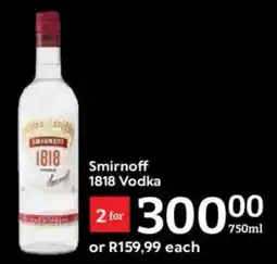 Oxford Freshmarket Smirnoff 1818 Vodka offer