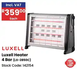 Africa Cash and Carry Luxell Heater 4 Bar offer