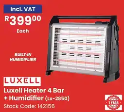 Africa Cash and Carry Luxell Heater 4 Bar + Humidifier offer