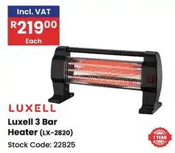 Africa Cash and Carry Luxell 3 Bar Heater offer