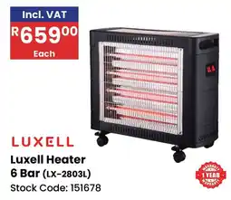 Africa Cash and Carry Luxell Heater 6 Bar offer