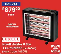 Africa Cash and Carry Luxell Heater 6 Bar + Humidifier offer