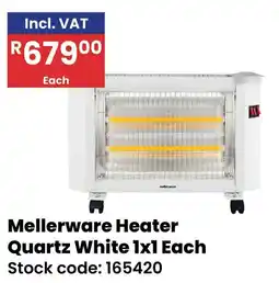 Africa Cash and Carry Mellerware Heater Quartz White offer
