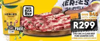 Obc A-class beef fore quarter cuts