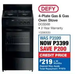 OK Furniture Defy 4-Plate Gas & Gas Oven Stove offer