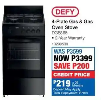 Defy 4-Plate Gas & Gas Oven Stove