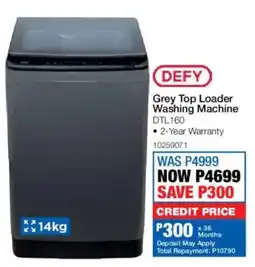 OK Furniture Defy Grey Top Loader Washing Machine offer