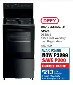 OK Furniture Defy Black 4-Plate RC Stove offer