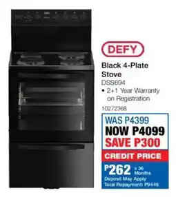 OK Furniture Defy Black 4-Plate Stove offer
